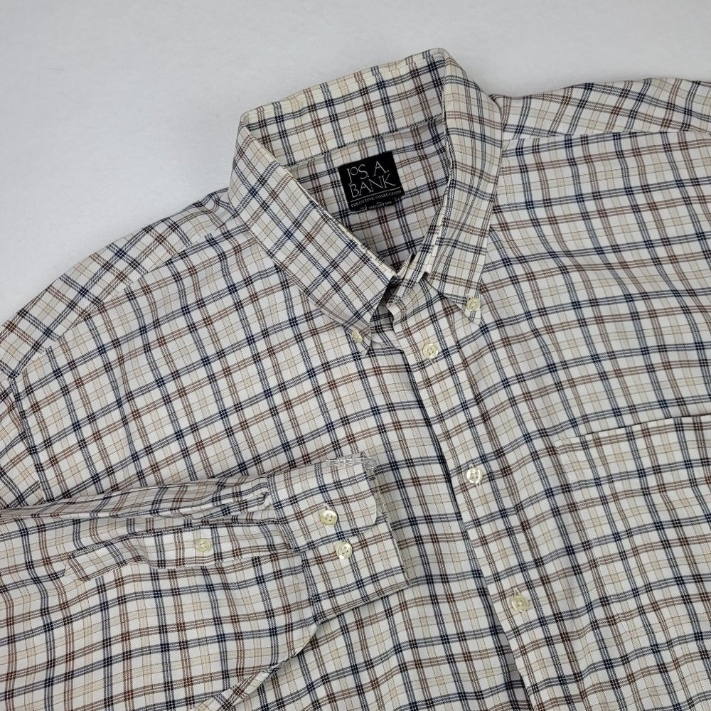 JOS. A. BANK Executive Collection Men's XL Shirt Button Down Long Sleeve Plaid